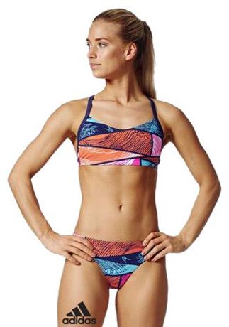 marrón tema su Bañador bikini deportivo mujer Adidas Two Piece
